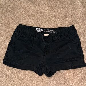 Mossimo Supply Co. Women's Black Distressed Mid Rise Jean Shorts